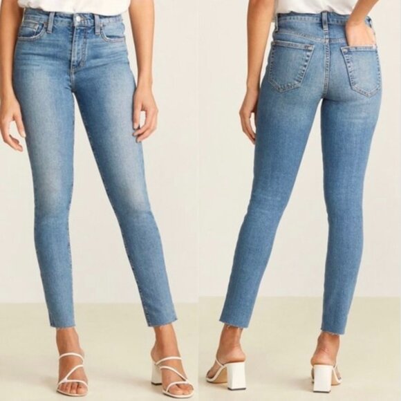 Joe’s Jeans High Rise Skinny Ankle Wheaton Raw Hem Blue Denim Women's Size 27 - Picture 1 of 14